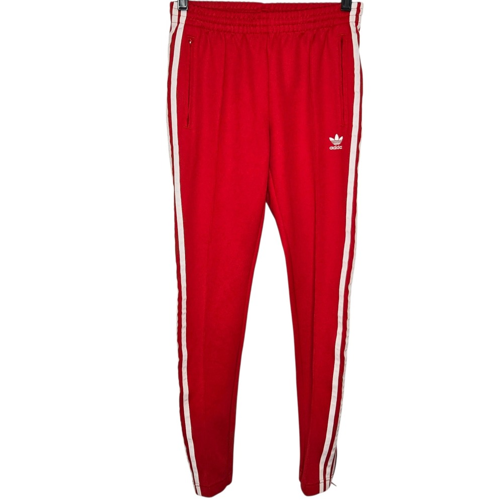 Adidas Originals SST Track Pants Red White Stripes Womens XS‎ ED7575 Joggers